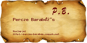 Percze Barabás névjegykártya